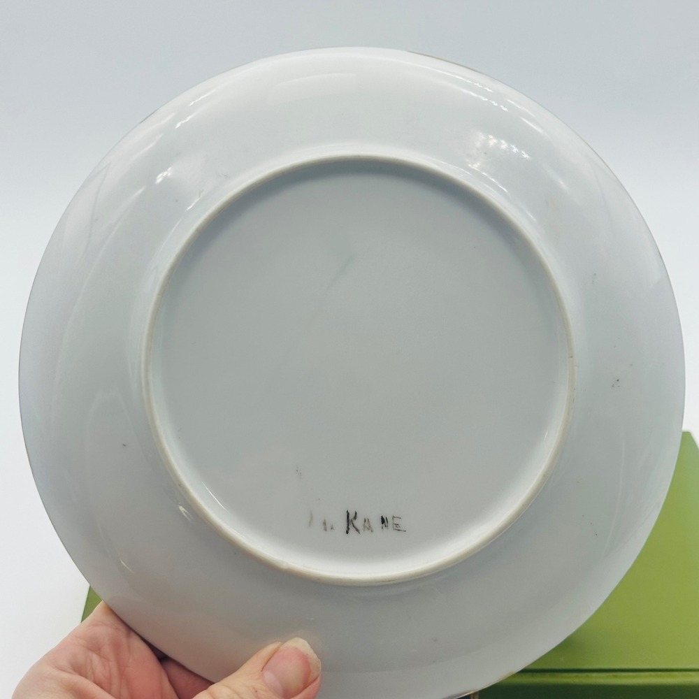 Hand Painted Porcelain Floral Poppy Decorative Plate Gold Rim 7.5" Signed M Kane - Picture 5 of 5